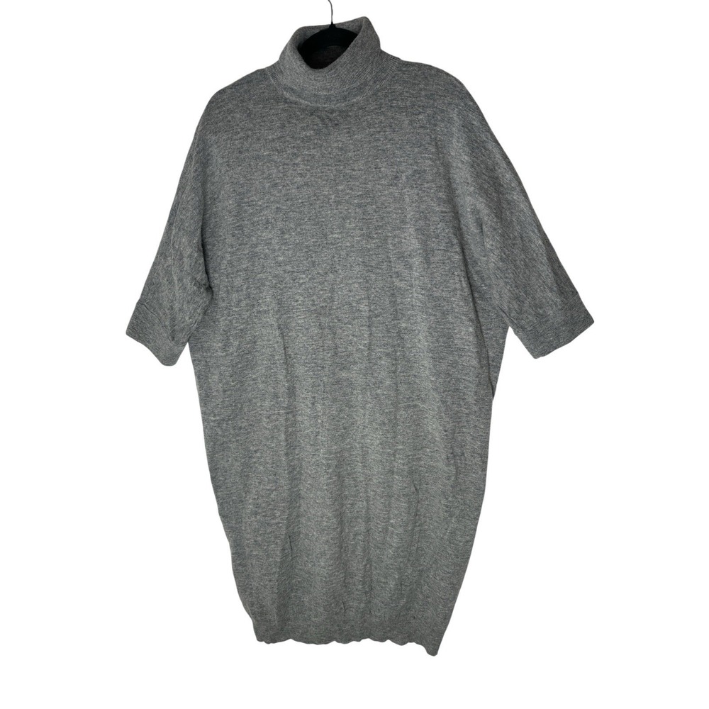 COS 100%  Wool Midi Sweater Dress Women's‎ Size XS Gray Oversized Cozy Stretch - Picture 2 of 11